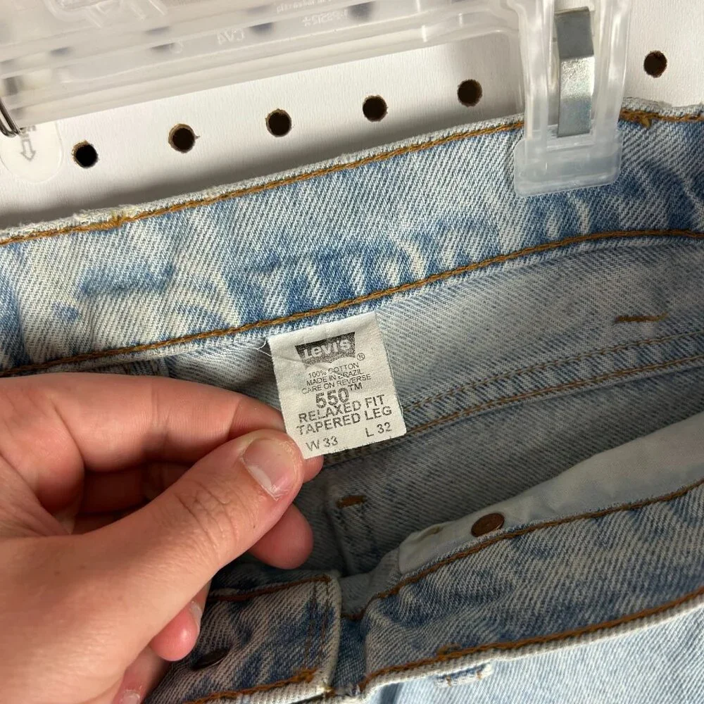 Levi's‎ 550 Light Wash Vintage Jeans 32x32 DOUBLE ORANGE TAB Worn 90s RARE